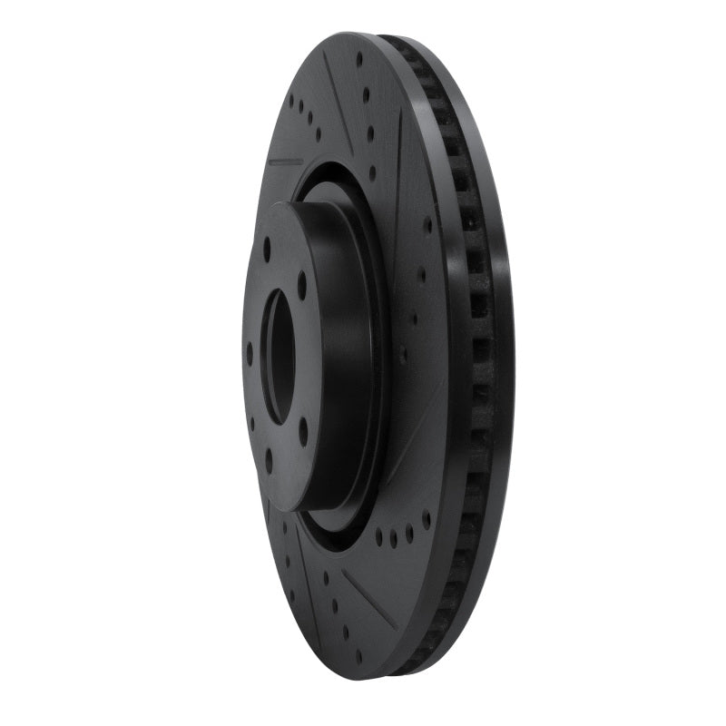 R1 Concepts R1 16-25 Mazda CX-5 Front Right Drilled & Slotted Black Brake Rotor