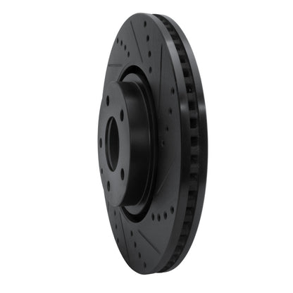 R1 Concepts R1 16-25 Mazda CX-5 Front Right Drilled & Slotted Black Brake Rotor