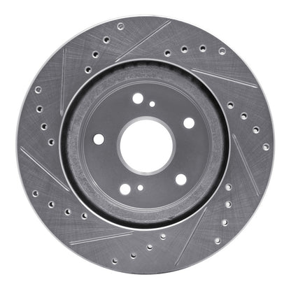 R1 Concepts R1 06-17 Suzuki Grand Vitara Front Right Drilled & Slotted Silver Brake Rotor