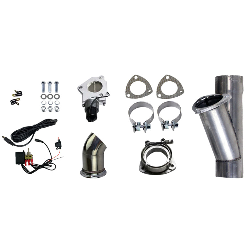 Granatelli Motor Sports Granatelli 3.0in Aluminized Mild Steel Electronic Exhaust Cutout w/Slip Fit & Band Clamps