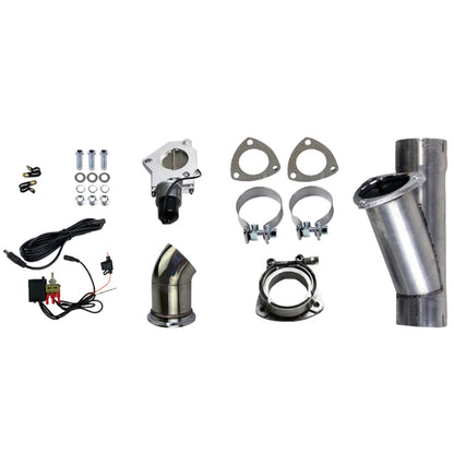 Granatelli Motor Sports Granatelli 3.0in Aluminized Mild Steel Electronic Exhaust Cutout w/Slip Fit & Band Clamps