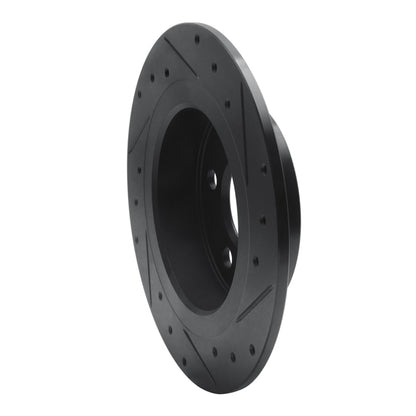 R1 Concepts R1 14-25 BMW i3 Rear Left Drilled & Slotted Black Brake Rotor