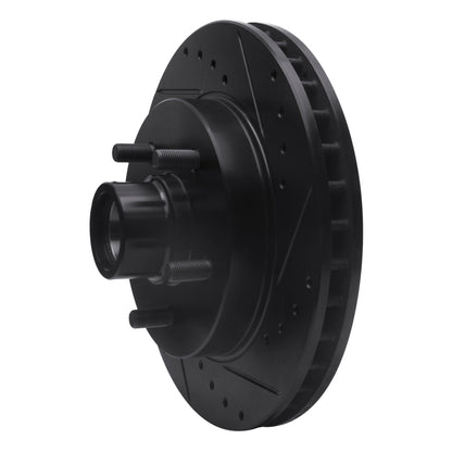 R1 Concepts R1 1992-2002 Chevrolet Tahoe Front Right Drilled & Slotted Black Brake Rotor