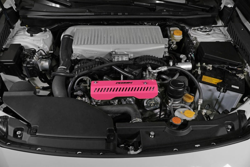Perrin Performance PERRIN 22-26 Subaru WRX Pulley Cover - Hyper Pink (SHORT - For Use w/PERRIN AOS)