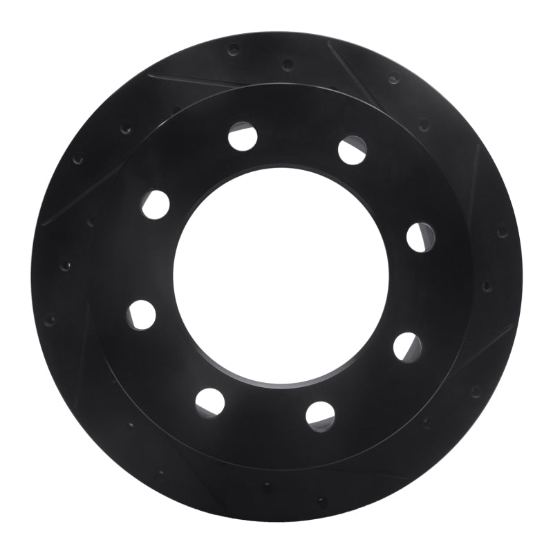 R1 Concepts R1 01-10 Chevrolet Express 3500 Rear Right Drilled & Slotted Black Brake Rotor