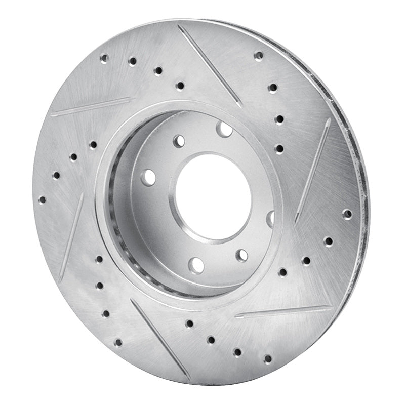 R1 Concepts R1 93-06 Infiniti G20 Front Left Drilled & Slotted Silver Brake Rotor