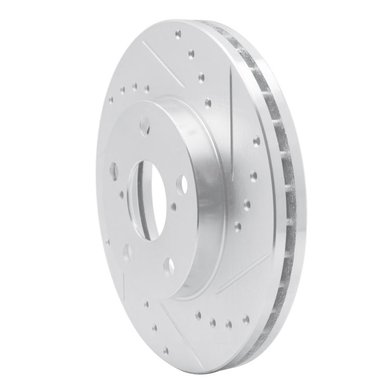 R1 Concepts R1 92-98 Lexus SC300 Front Right Drilled & Slotted Silver Brake Rotor