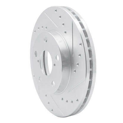 R1 Concepts R1 92-98 Lexus SC300 Front Right Drilled & Slotted Silver Brake Rotor