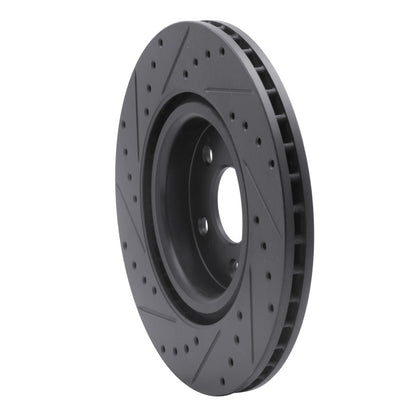 R1 Concepts R1 07-10 Chevrolet HHR Front Right Drilled & Slotted Black Brake Rotor