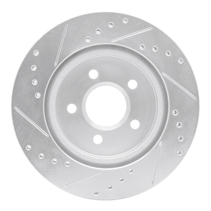 R1 Concepts R1 00-06 Ford Thunderbird Rear Right Drilled & Slotted Silver Brake Rotor