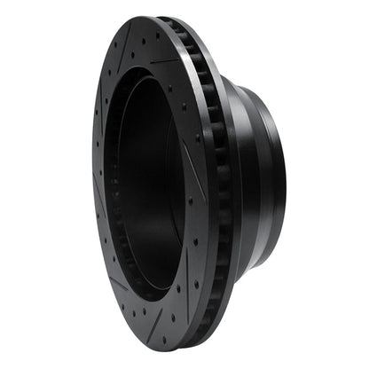 R1 Concepts R1 99-04 Ford F-350 Super Duty 4WD Rear Right Drilled & Slotted Black Brake Rotor