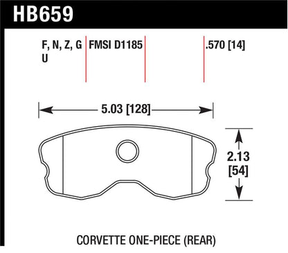 Hawk Performance Hawk 06-10 Chevy Corvette (Improved Pad Design) Rear HP+ Street Brake Pads