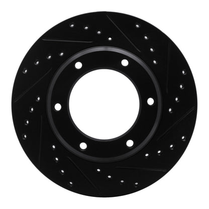 R1 Concepts R1 90-92 Toyota Land Cruiser Front Right Drilled & Slotted Black Brake Rotor