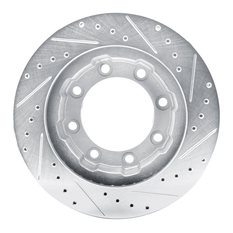 R1 Concepts R1 77-00 Chevrolet V30 & V3500 Pickup Front Left Drilled & Slotted Silver Brake Rotor