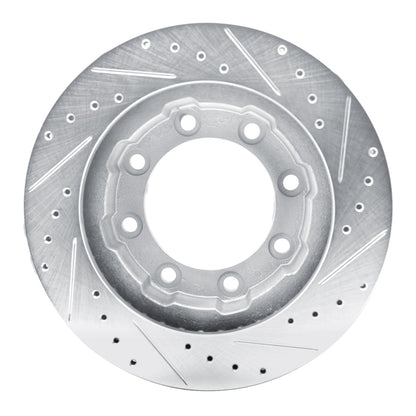 R1 Concepts R1 77-00 Chevrolet V30 & V3500 Pickup Front Left Drilled & Slotted Silver Brake Rotor