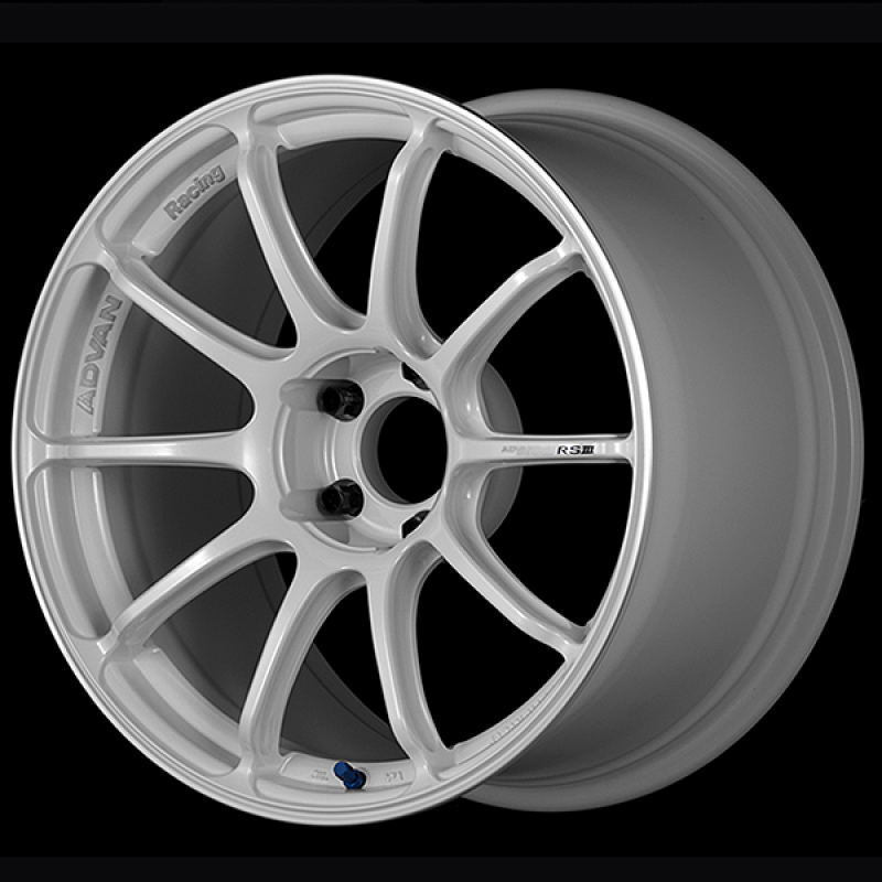 Advan RSIII 18x9.0 / +53 Offset / 5x120 / 72.5mm Bore / Racing White Metallic and Ring