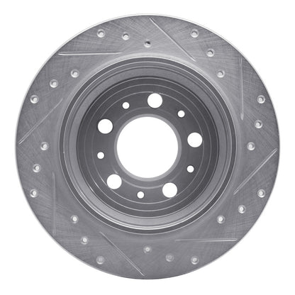 R1 Concepts R1 99-09 Volvo S60 Rear Left Drilled & Slotted Silver Brake Rotor