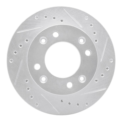 R1 Concepts R1 86-88 Mazda RX-7 Front Right Drilled & Slotted Silver Brake Rotor