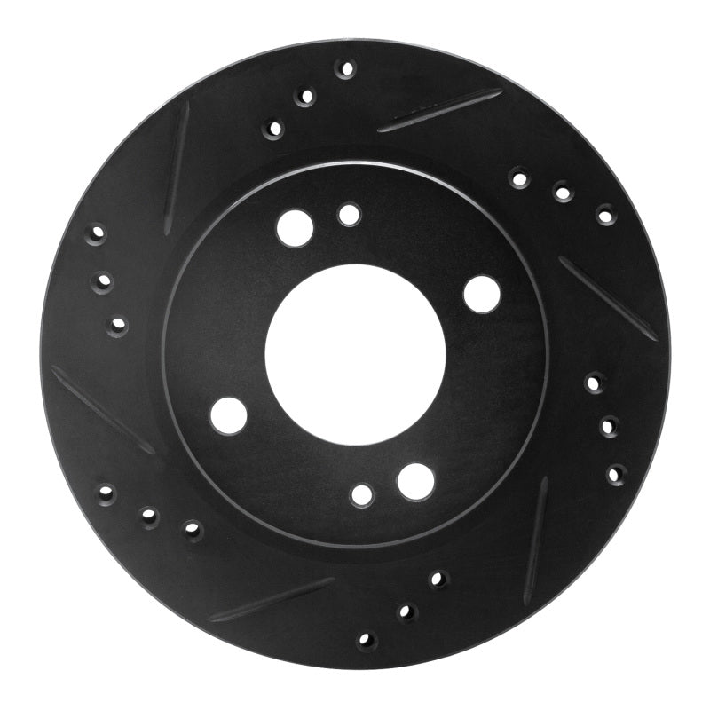 R1 Concepts R1 14-15 Mitsubishi Mirage Front Left Drilled & Slotted Black Brake Rotor