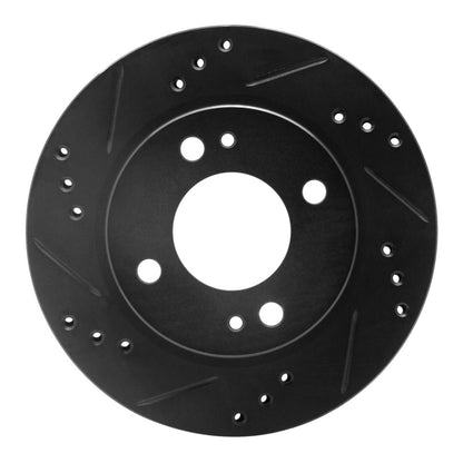 R1 Concepts R1 14-15 Mitsubishi Mirage Front Left Drilled & Slotted Black Brake Rotor