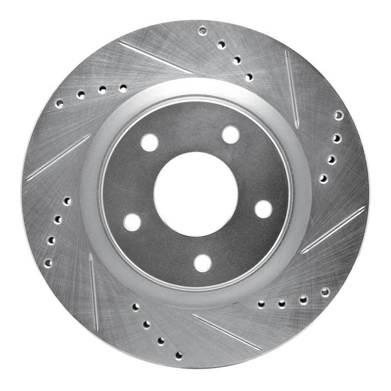 R1 Concepts R1 11-19 Nissan Juke Front Right Drilled & Slotted Silver Brake Rotor