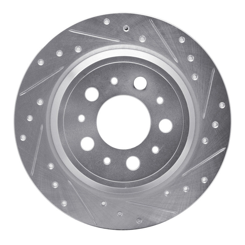 R1 Concepts R1 99-09 Volvo S80 Rear Right Drilled & Slotted Silver Brake Rotor