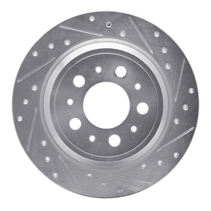 R1 Concepts R1 99-09 Volvo S80 Rear Right Drilled & Slotted Silver Brake Rotor