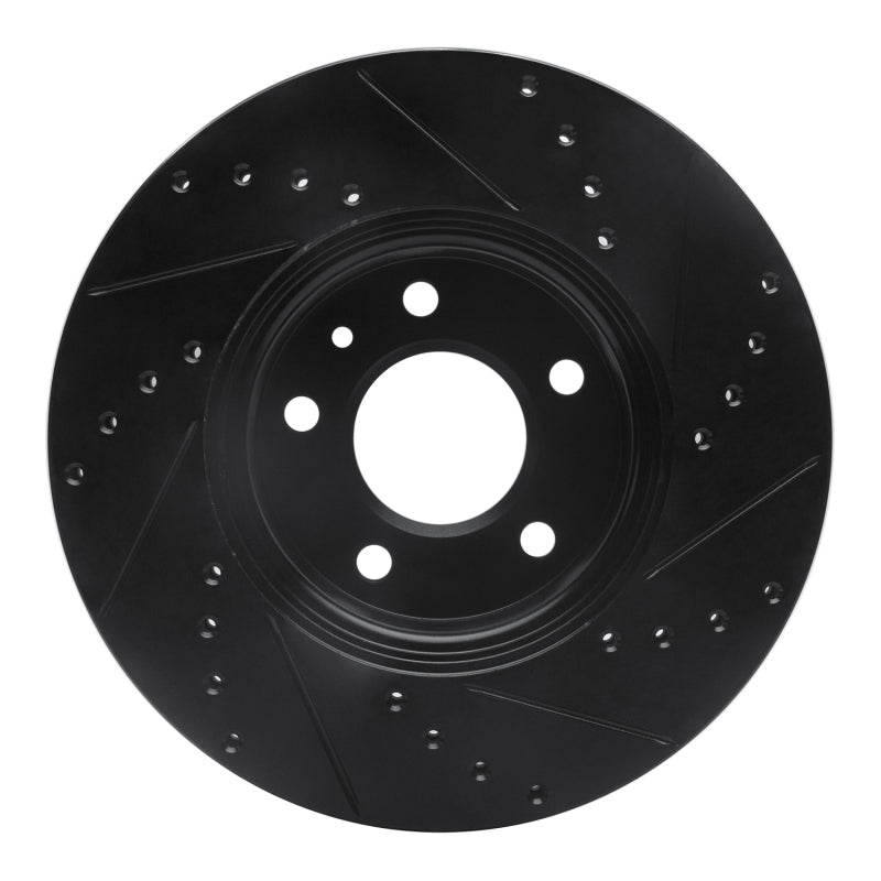 R1 Concepts R1 13-25 Cadillac ATS Front Left Drilled & Slotted Black Brake Rotor
