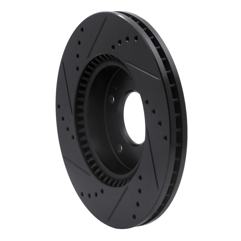 R1 Concepts R1 03-13 Hyundai Elantra Front Right Drilled & Slotted Black Brake Rotor