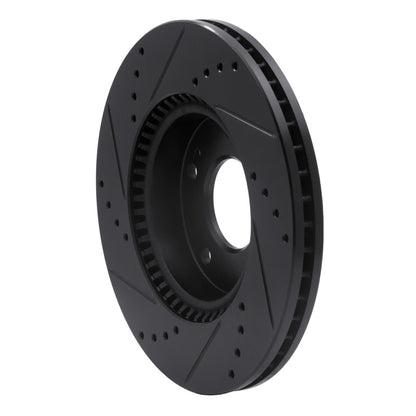 R1 Concepts R1 03-13 Hyundai Elantra Front Right Drilled & Slotted Black Brake Rotor