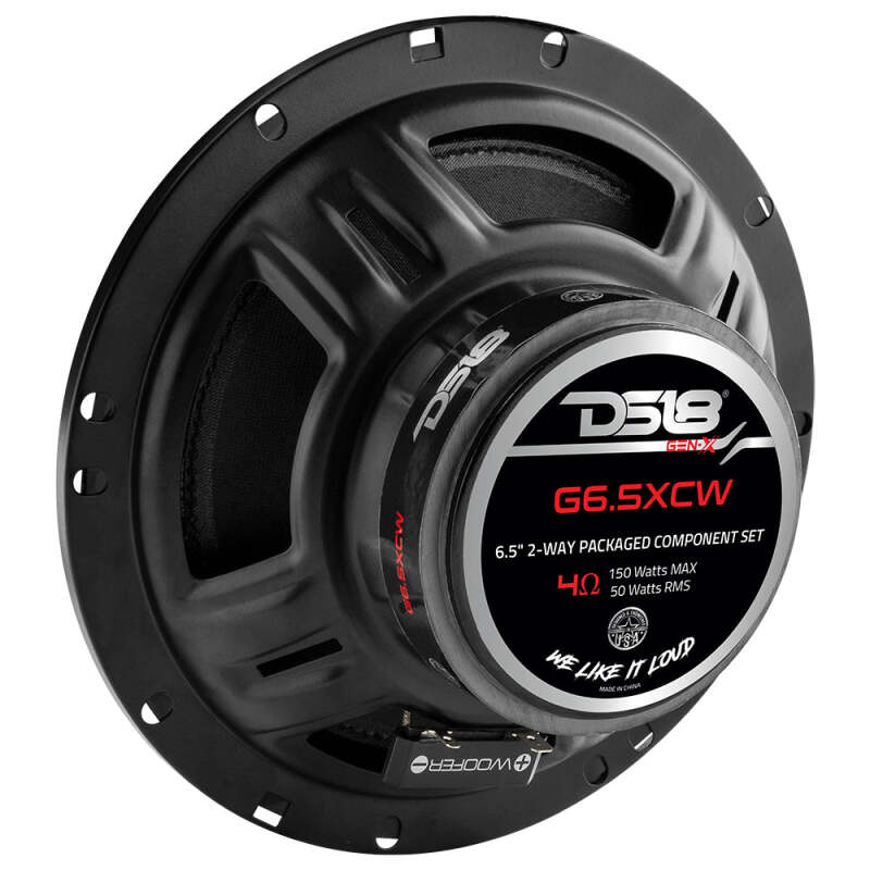 DS18 6.5in 50 Watts RMS 4 ohm 2-Way Component Speaker System Universal Fit