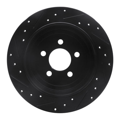 R1 Concepts R1 07-12 Dodge Nitro Rear Right Drilled & Slotted Black Brake Rotor