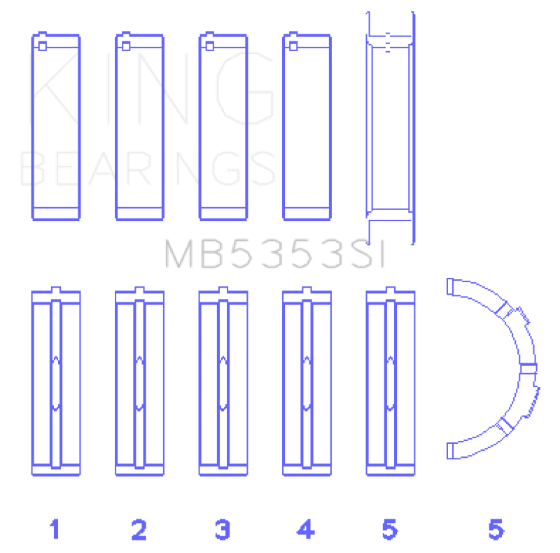King Engine Bearings Ford 281 4.6L Sohc 16V (Size +1.0mm) Main Bearing Set