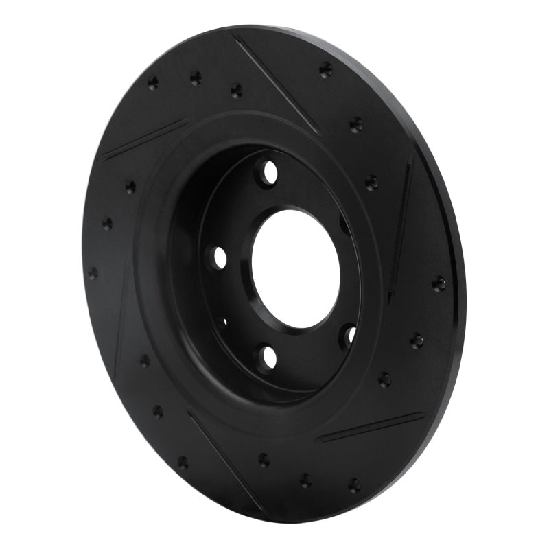 R1 Concepts R1 14-21 Mazda 6 Rear Left Drilled & Slotted Black Brake Rotor