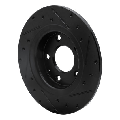 R1 Concepts R1 14-21 Mazda 6 Rear Left Drilled & Slotted Black Brake Rotor