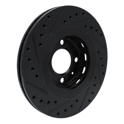 R1 Concepts R1 90-93 Volkswagen CORRADO Front Right Drilled & Slotted Black Brake Rotor