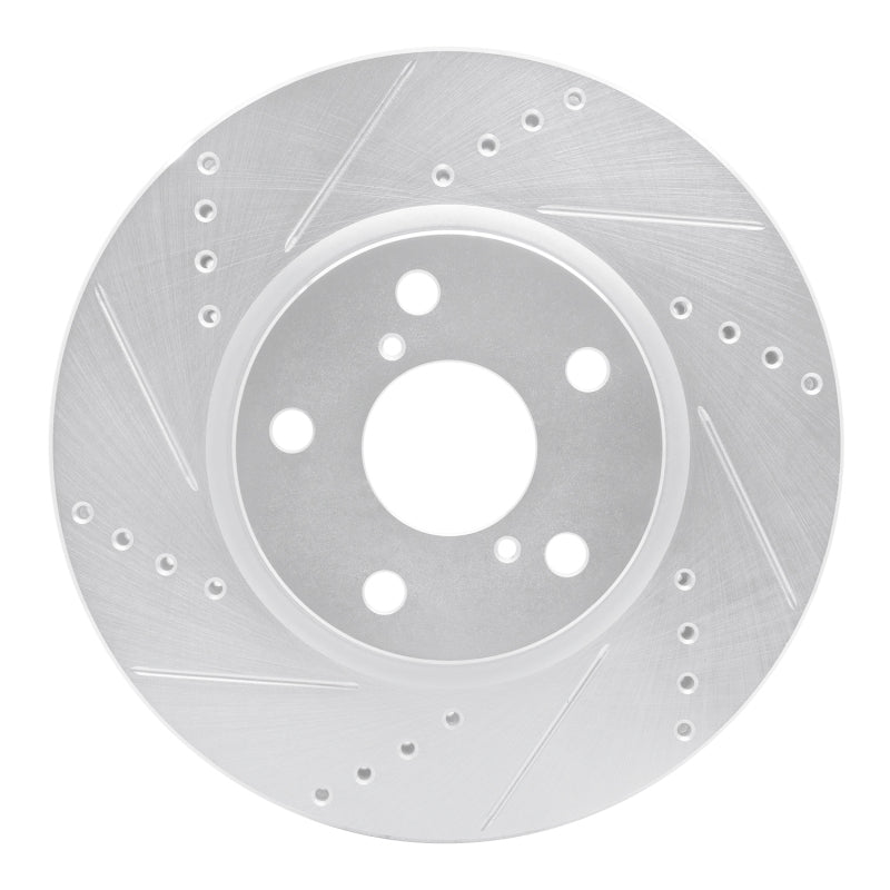 R1 Concepts R1 06-15 Lexus IS250 Left Front Drilled & Slotted Silver Brake Rotor