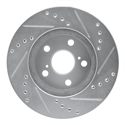 R1 Concepts R1 94-00 Toyota Celica Front Left Drilled & Slotted Silver Brake Rotor