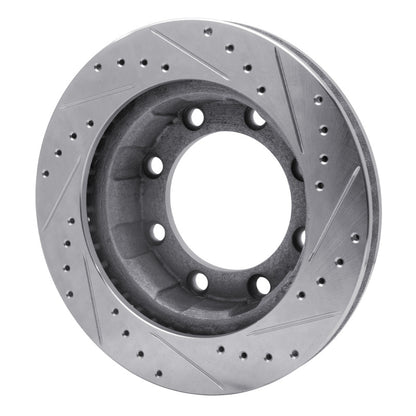 R1 Concepts R1 76-79 Ford F-250 4WD (Excl Super Duty) Front Left Drilled & Slotted Silver Brake Rotor