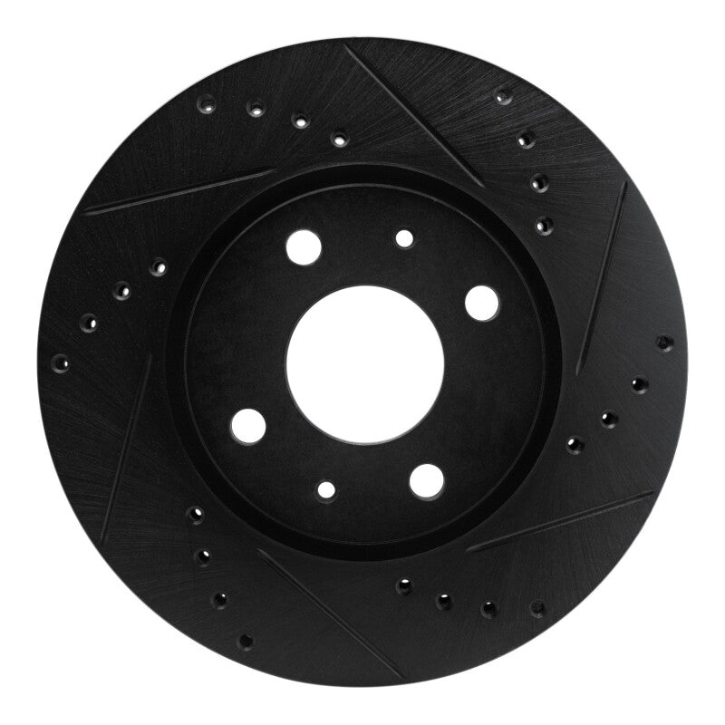 R1 Concepts R1 08-11 Ford Focus Front Right Drilled & Slotted Black Brake Rotor