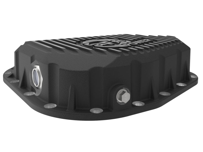 aFe POWER Pro Series Rear Diff Cover Black w/ Machined Fins Ford F-250/350 23-26 (Sterling 11.6)