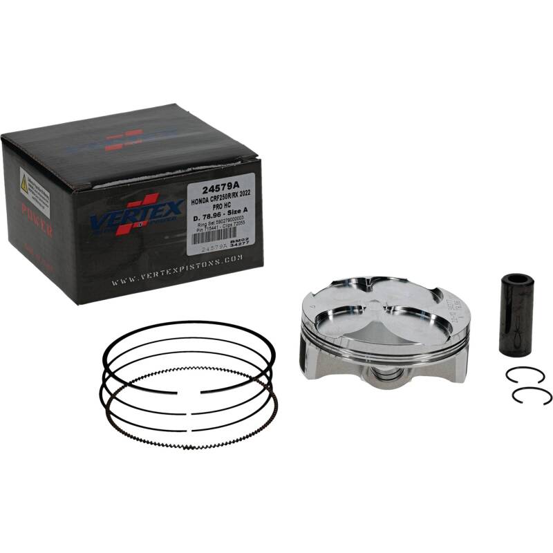 Vertex Pistons Vertex Piston 22-24 Honda CRF 250 R 250cc Forged High Compression Piston Kit 14.4:1 Comp.