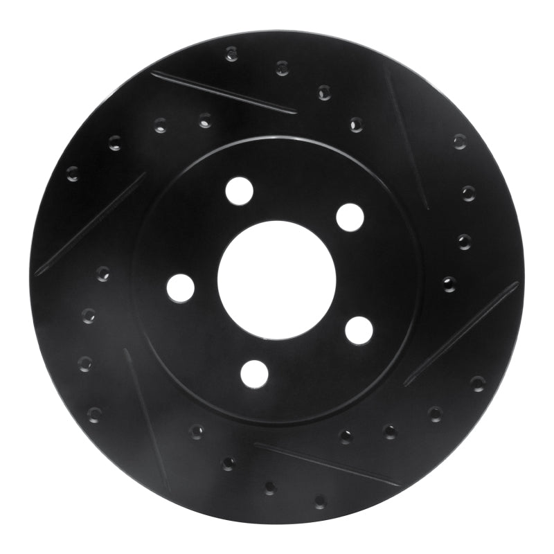 R1 Concepts R1 95-00 Chrysler Sebring Front Right Drilled & Slotted Black Brake Rotor