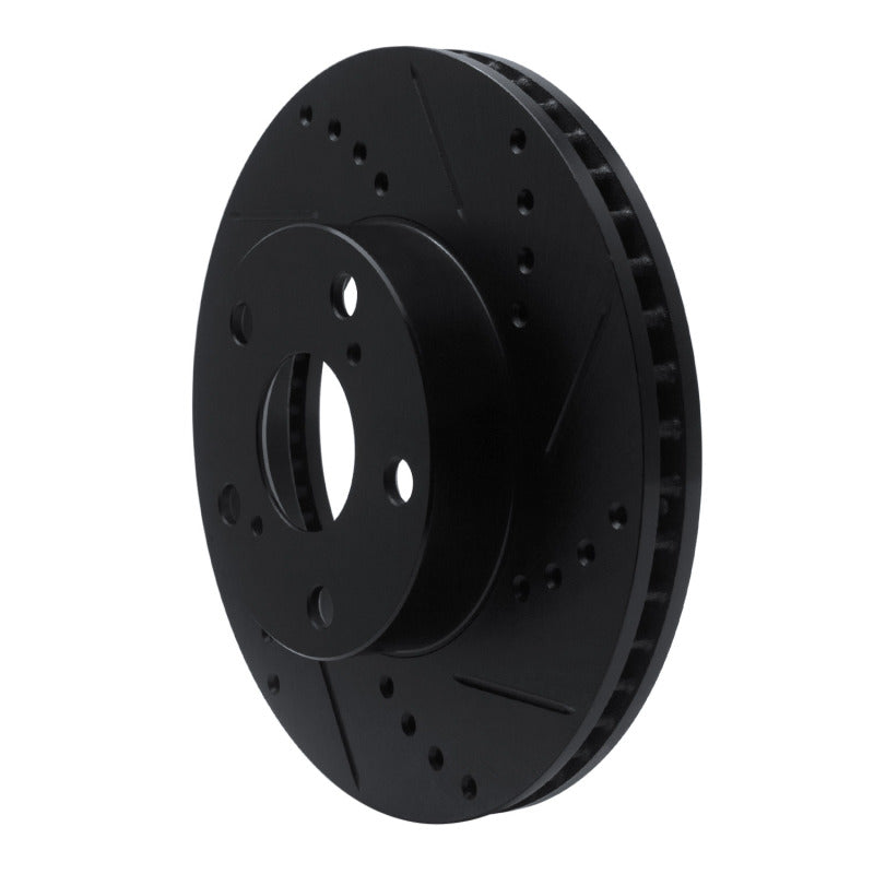 R1 Concepts R1 05-15 Toyota Tacoma Front Right Drilled & Slotted Black Brake Rotor
