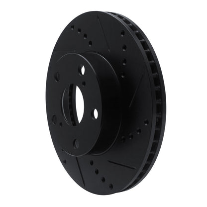 R1 Concepts R1 05-15 Toyota Tacoma Front Right Drilled & Slotted Black Brake Rotor