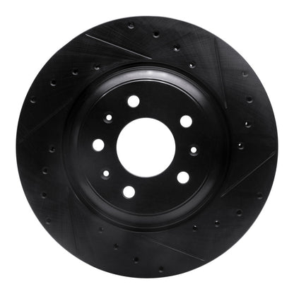 R1 Concepts R1 04-08 Cadillac CTS Front Right Drilled & Slotted Black Brake Rotor
