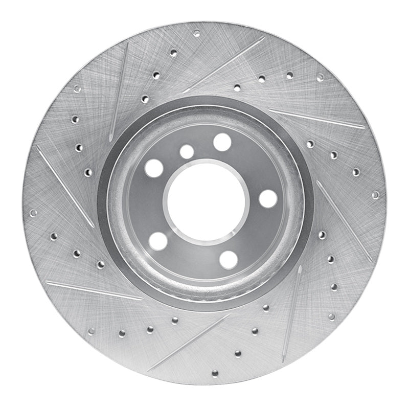 R1 Concepts R1 11-18 BMW X4 Front Right Drilled & Slotted Silver Brake Rotor