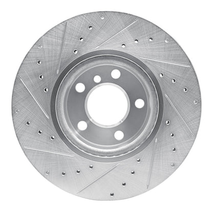 R1 Concepts R1 11-18 BMW X4 Front Right Drilled & Slotted Silver Brake Rotor