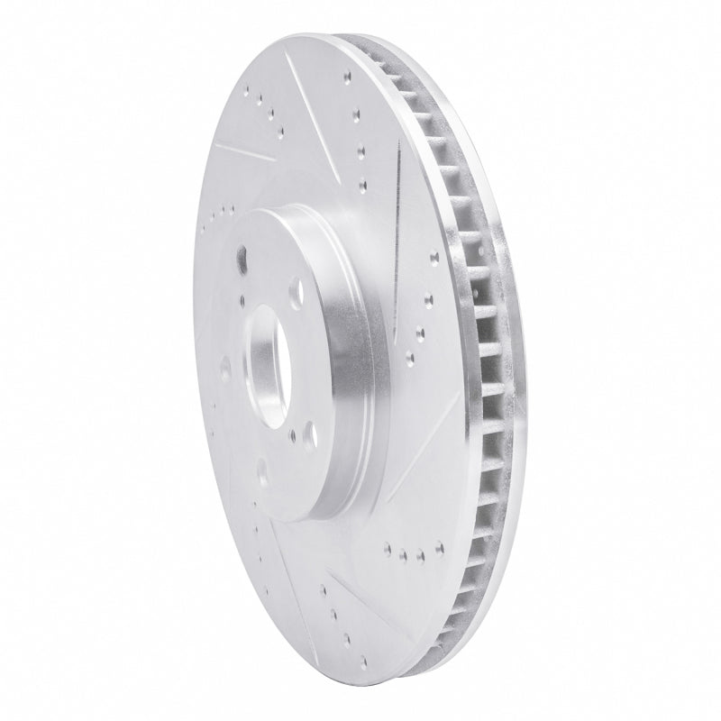 R1 Concepts R1 93-98 Toyota Supra Left Front Drilled & Slotted Silver Brake Rotor