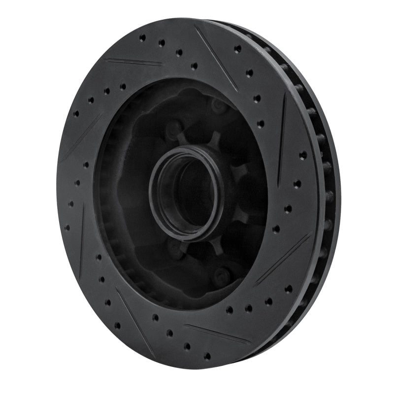 R1 Concepts R1 71-95 Chevrolet P20 Front Left Drilled & Slotted Black Brake Rotor